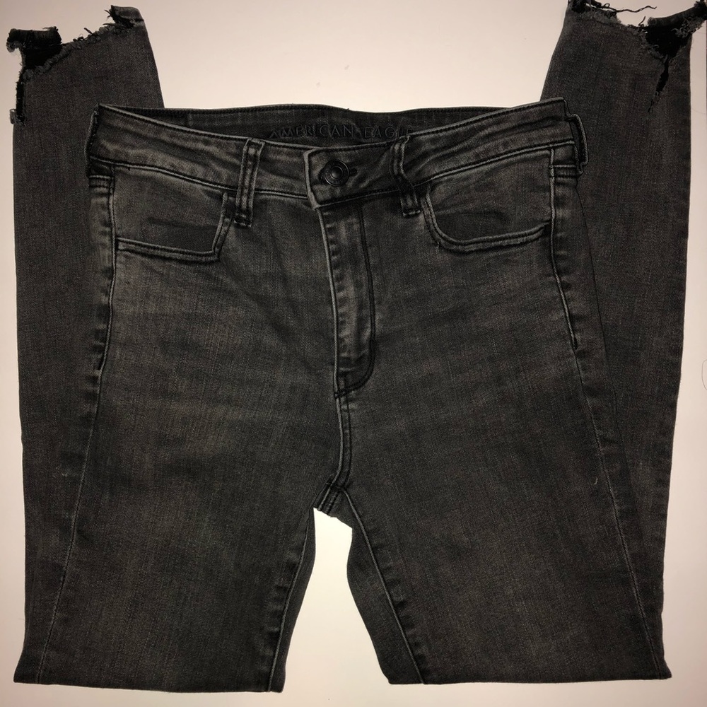 AMERICAN EAGLE BLACK WASHED SUPER STRETCH JEANS